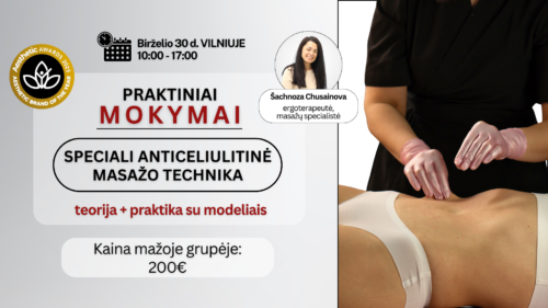 Praktiniai MOKYMAI: Speciali anticeliulitinė masažo technika